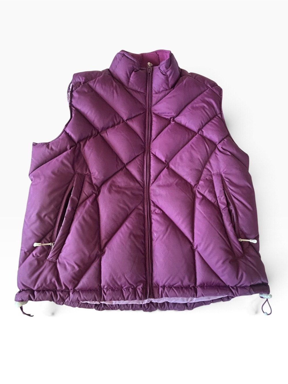 Cabela's Womens Premium Northern Goose Down Puffer Vest Size L Purple